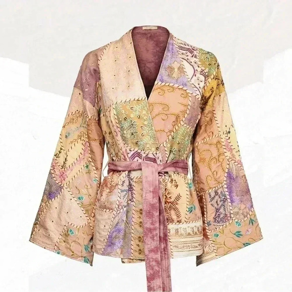 BNWT MES DEMOISELLES Kimono New Zen Legendary patchwork kimono - Picture 5 of 12